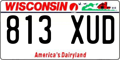 WI license plate 813XUD