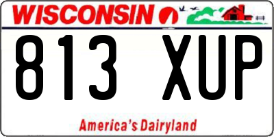 WI license plate 813XUP