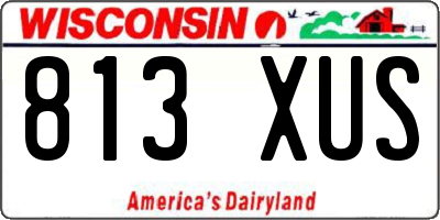 WI license plate 813XUS