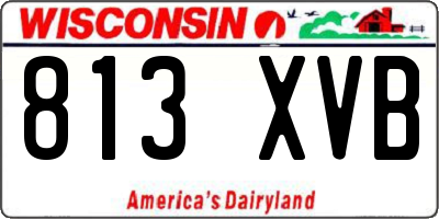 WI license plate 813XVB