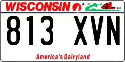 WI license plate 813XVN