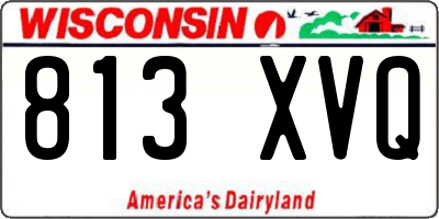 WI license plate 813XVQ