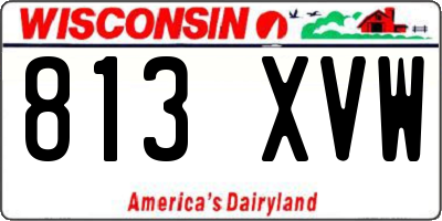 WI license plate 813XVW