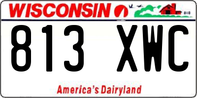 WI license plate 813XWC
