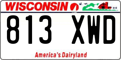 WI license plate 813XWD