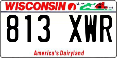 WI license plate 813XWR