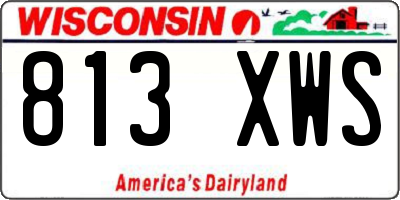 WI license plate 813XWS