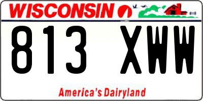 WI license plate 813XWW