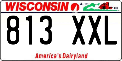 WI license plate 813XXL