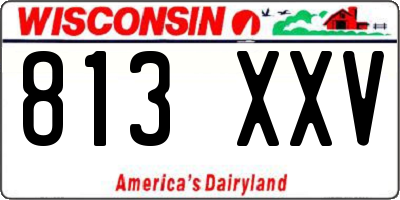 WI license plate 813XXV