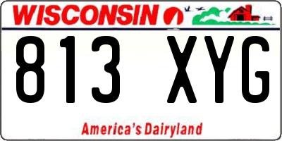 WI license plate 813XYG
