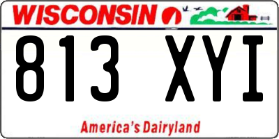 WI license plate 813XYI