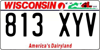 WI license plate 813XYV
