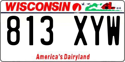 WI license plate 813XYW