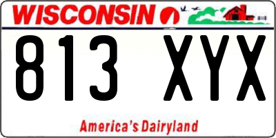 WI license plate 813XYX