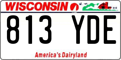 WI license plate 813YDE