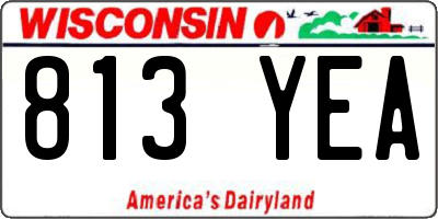 WI license plate 813YEA