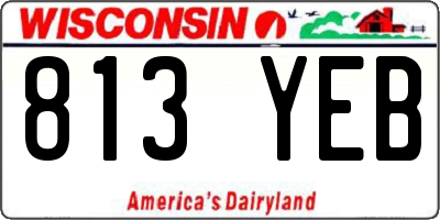 WI license plate 813YEB