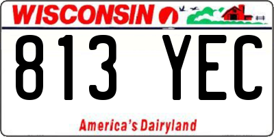 WI license plate 813YEC