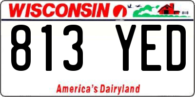 WI license plate 813YED