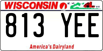 WI license plate 813YEE