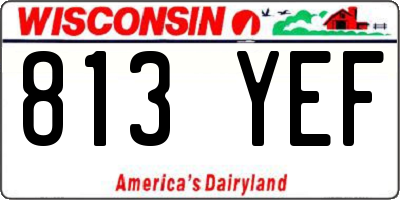 WI license plate 813YEF