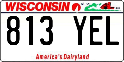 WI license plate 813YEL