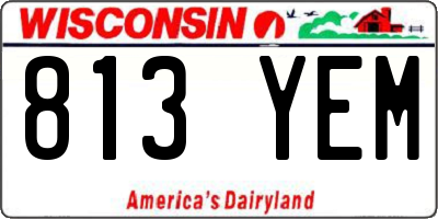 WI license plate 813YEM