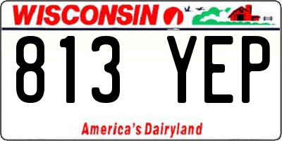 WI license plate 813YEP