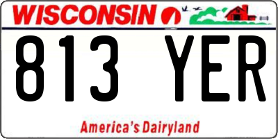 WI license plate 813YER