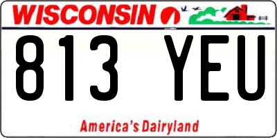 WI license plate 813YEU