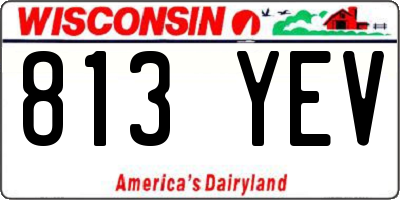 WI license plate 813YEV
