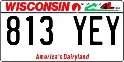 WI license plate 813YEY