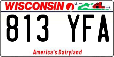 WI license plate 813YFA