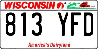 WI license plate 813YFD