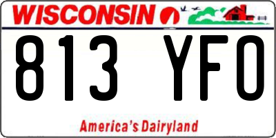 WI license plate 813YFO