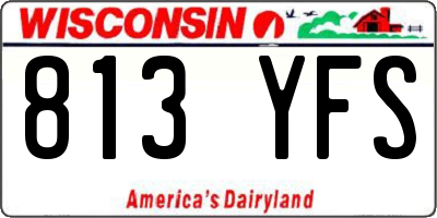 WI license plate 813YFS