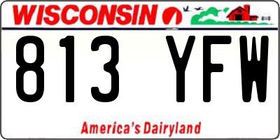 WI license plate 813YFW