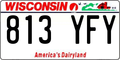 WI license plate 813YFY