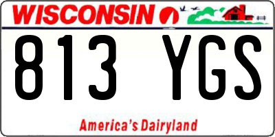WI license plate 813YGS