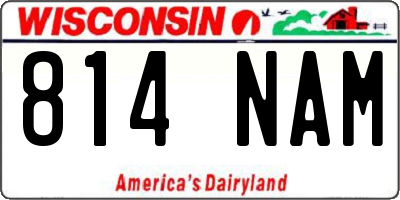 WI license plate 814NAM