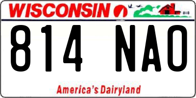 WI license plate 814NAO