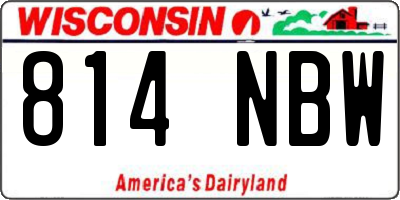WI license plate 814NBW