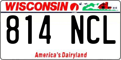 WI license plate 814NCL