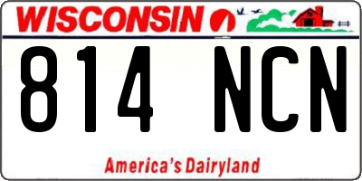 WI license plate 814NCN