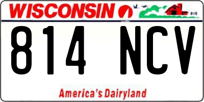 WI license plate 814NCV