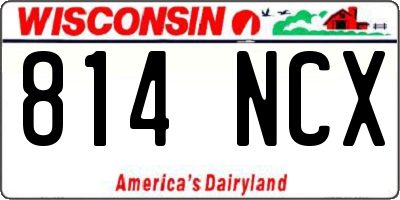 WI license plate 814NCX