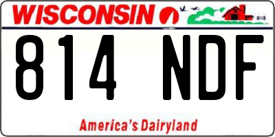 WI license plate 814NDF