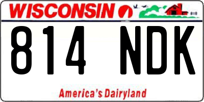 WI license plate 814NDK