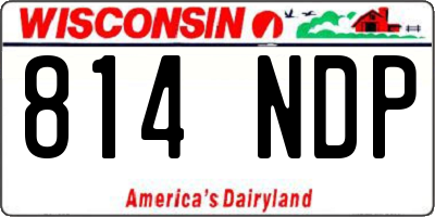 WI license plate 814NDP